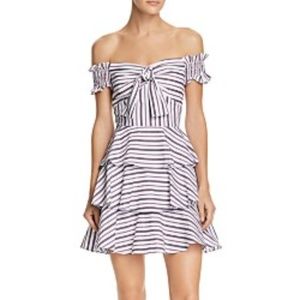 Lucy Paris Gemma Off-the-Shoulder Striped Dress